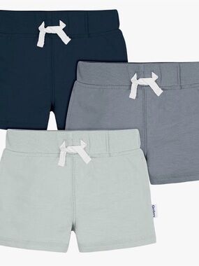 Gerber 3-Pack Knit Shorts in Navy, Gray, Mint